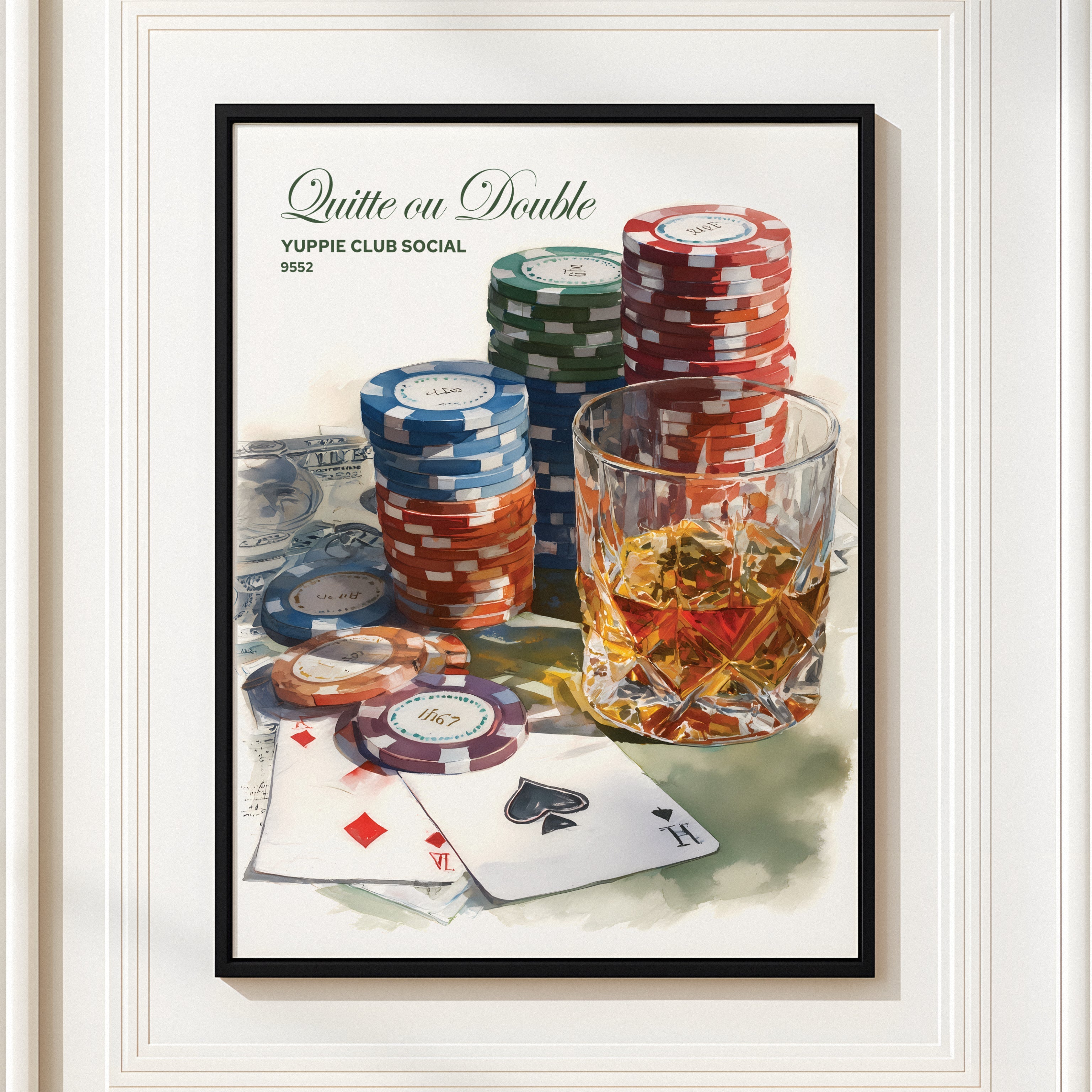 Quitte ou Double Poker Night Wall Art