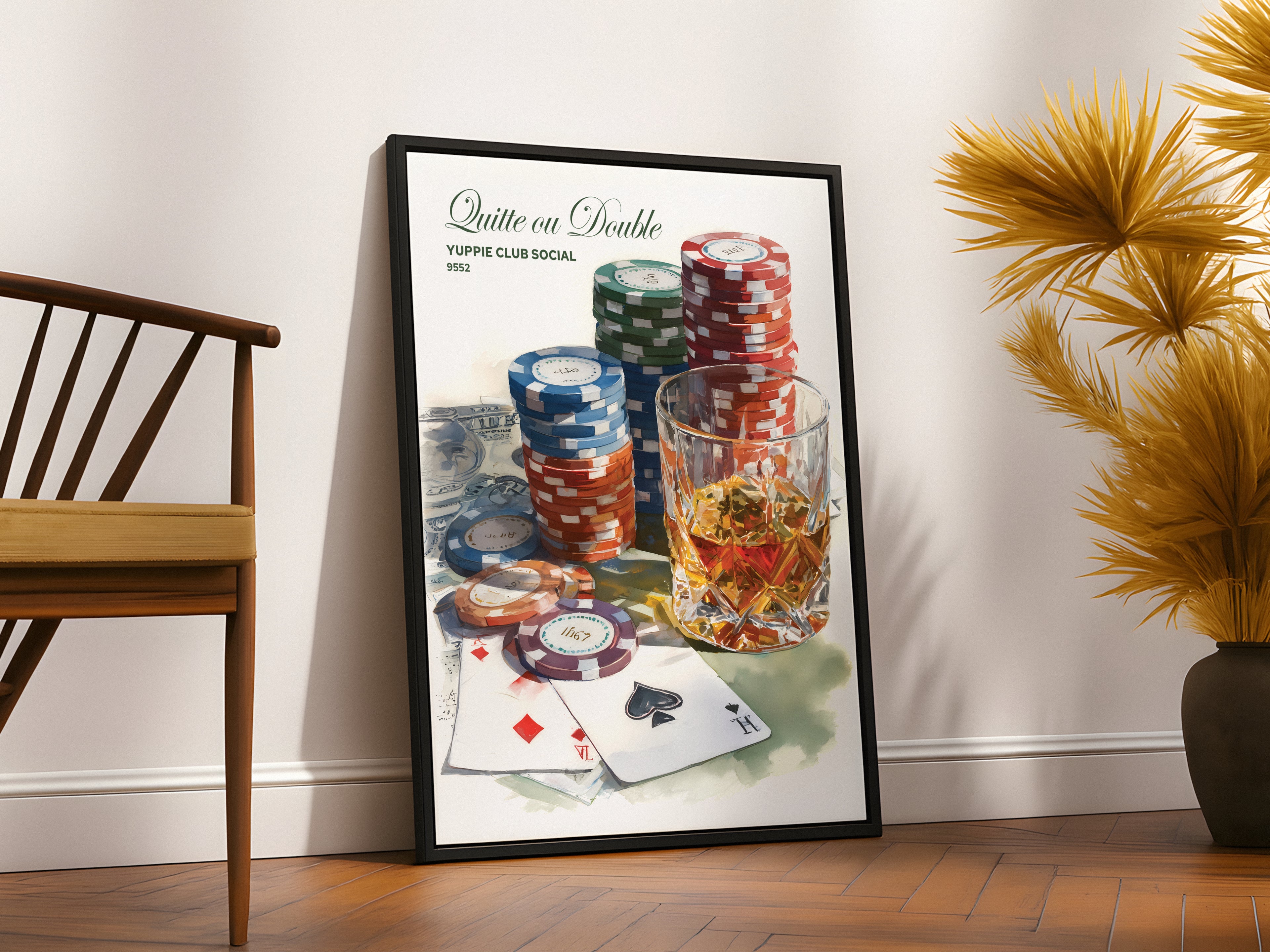 Quitte ou Double Poker Night Wall Art